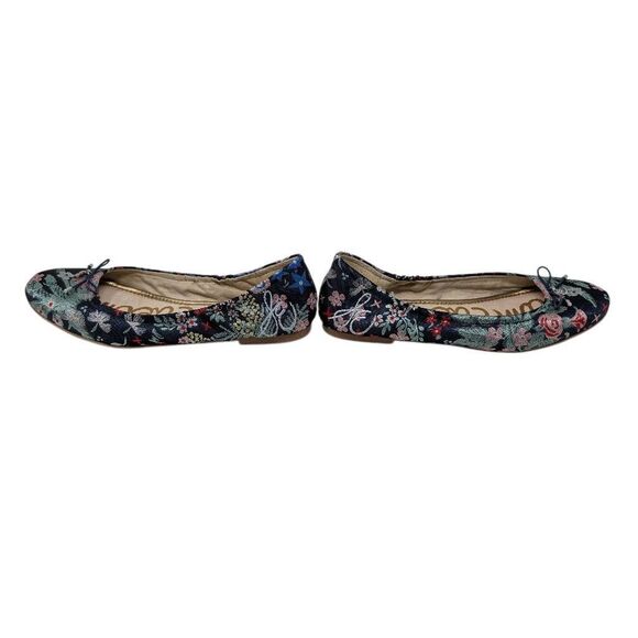 Sam Edelman 8M Blue Felicia Ballet Flats Floral Jacquard Satin Boho Evening - Picture 8 of 10